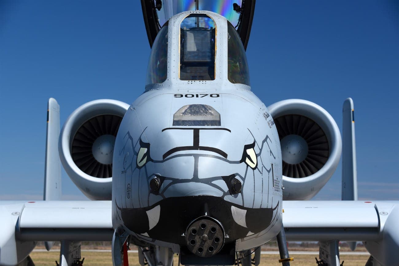 A-10 Thunderbolt II aircraft prepares to take off