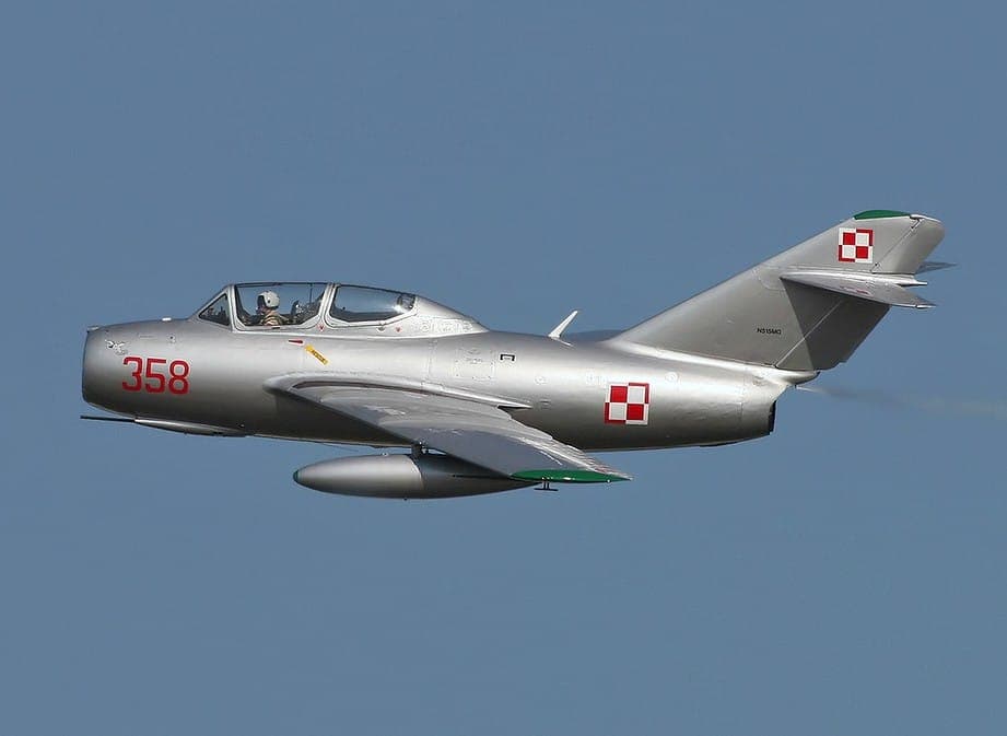 MiG-15 fighter jet in air