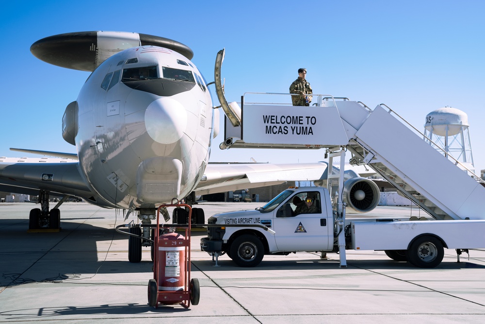 E-3 AWACS aircraft provides airborne command and control during exercise operations