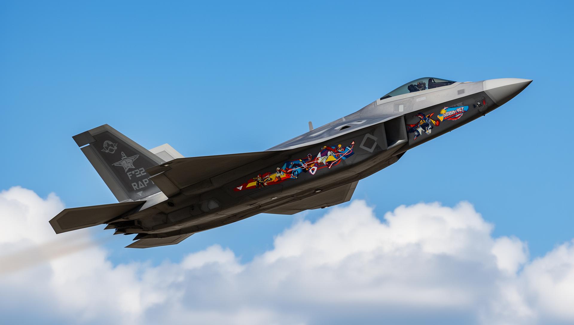 F-22 Raptor demonstration team aircraft in flight