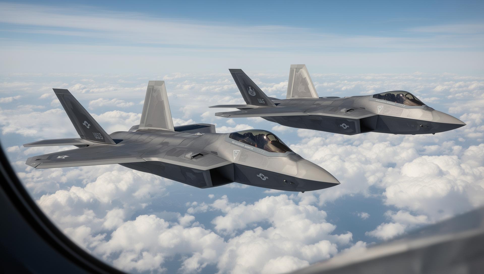 F-22 Raptor in formation flight