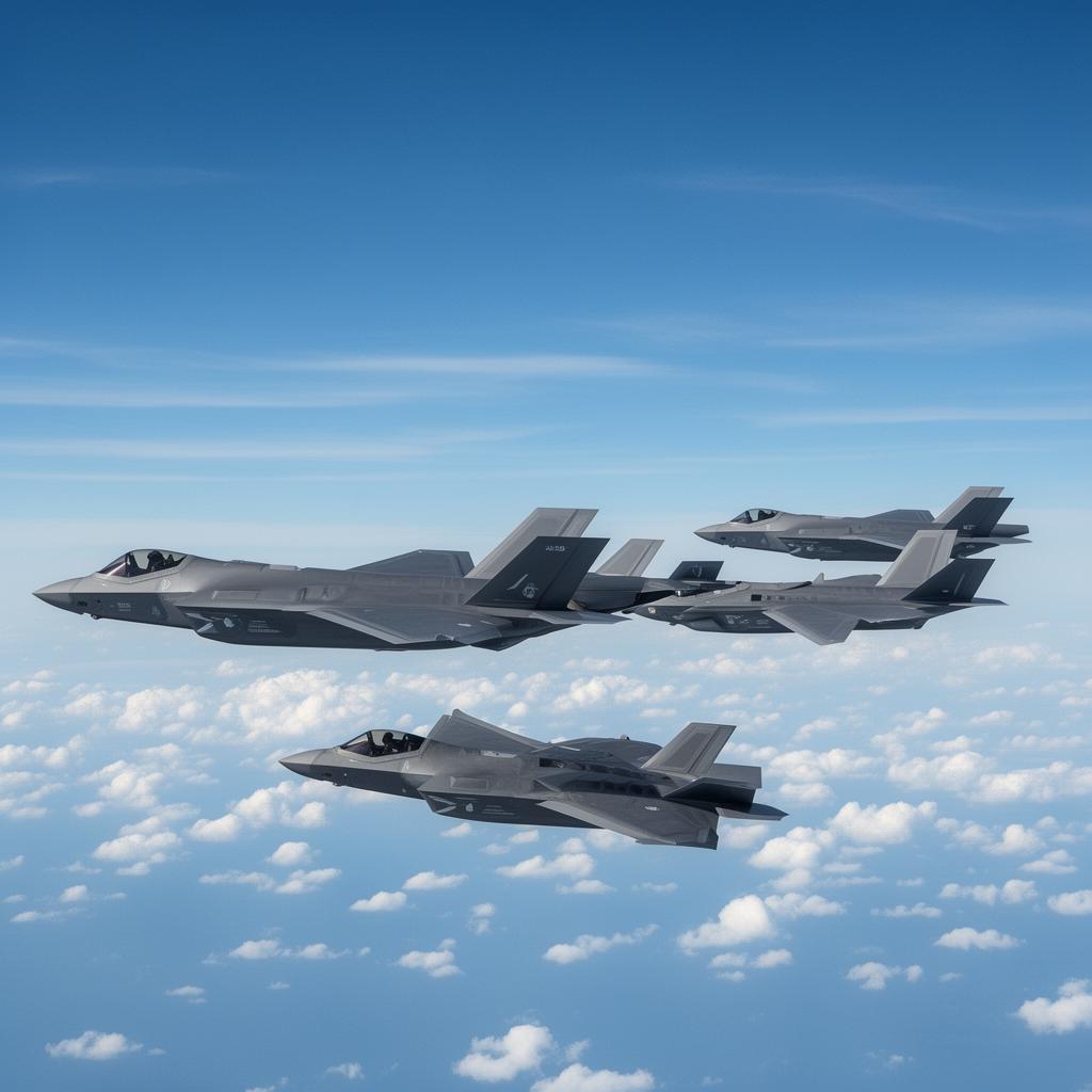 Coalition aircraft from multiple nations fly in formation during combined exercise