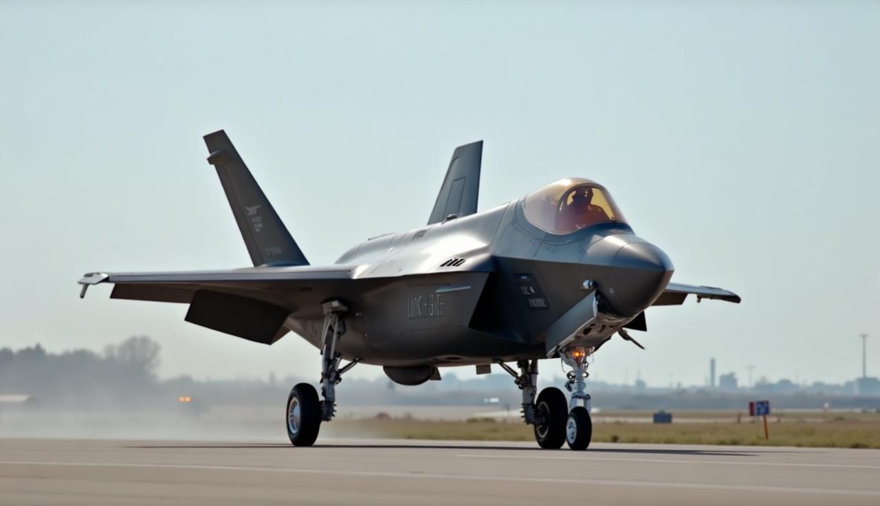 F-35A Lightning II taxiing on the flight line at Jacksonville Air National Guard Base