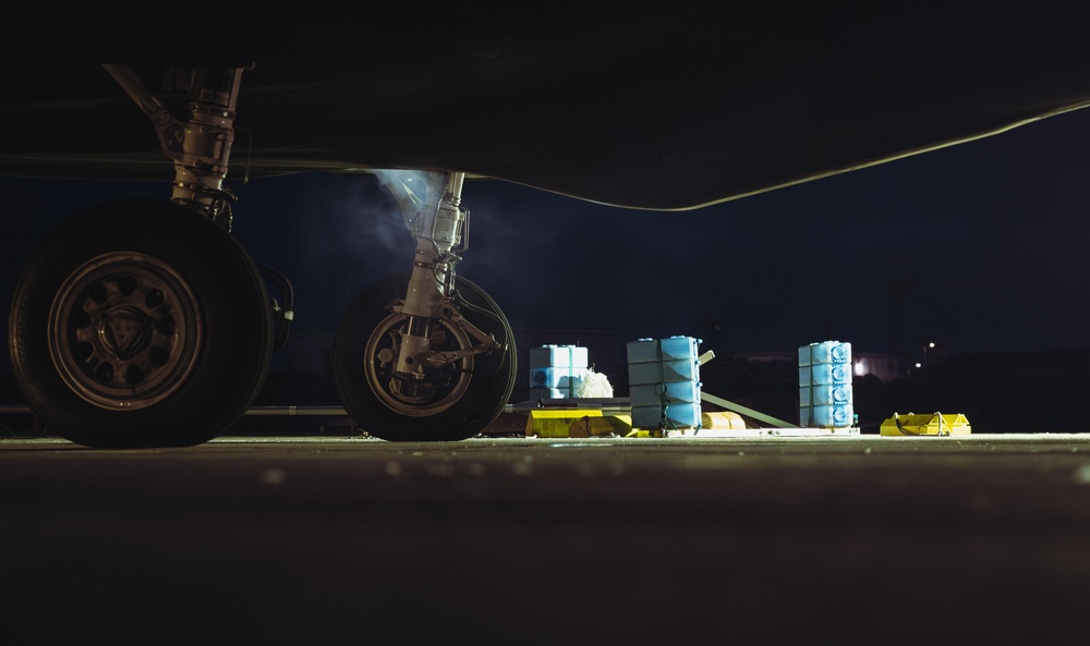 F-35A Lightning II conducts night flying operations showcasing the aircraft's advanced night combat capabilities