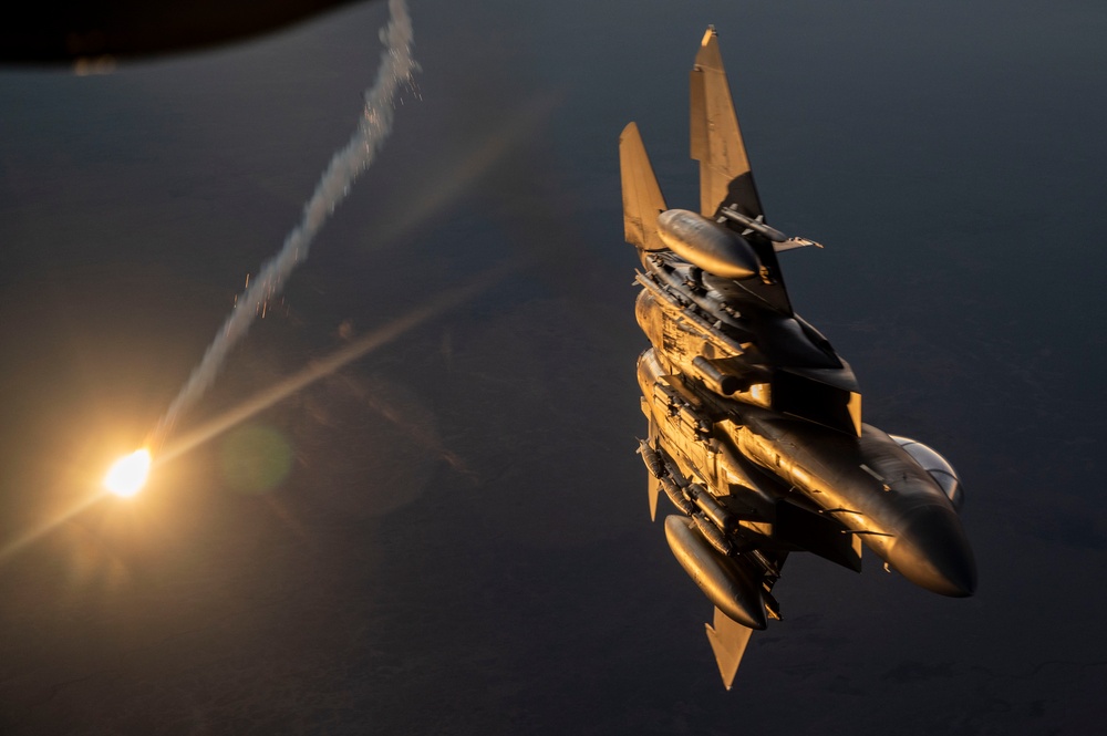 F-15E Strike Eagle during training operations demonstrating multi-role capabilities