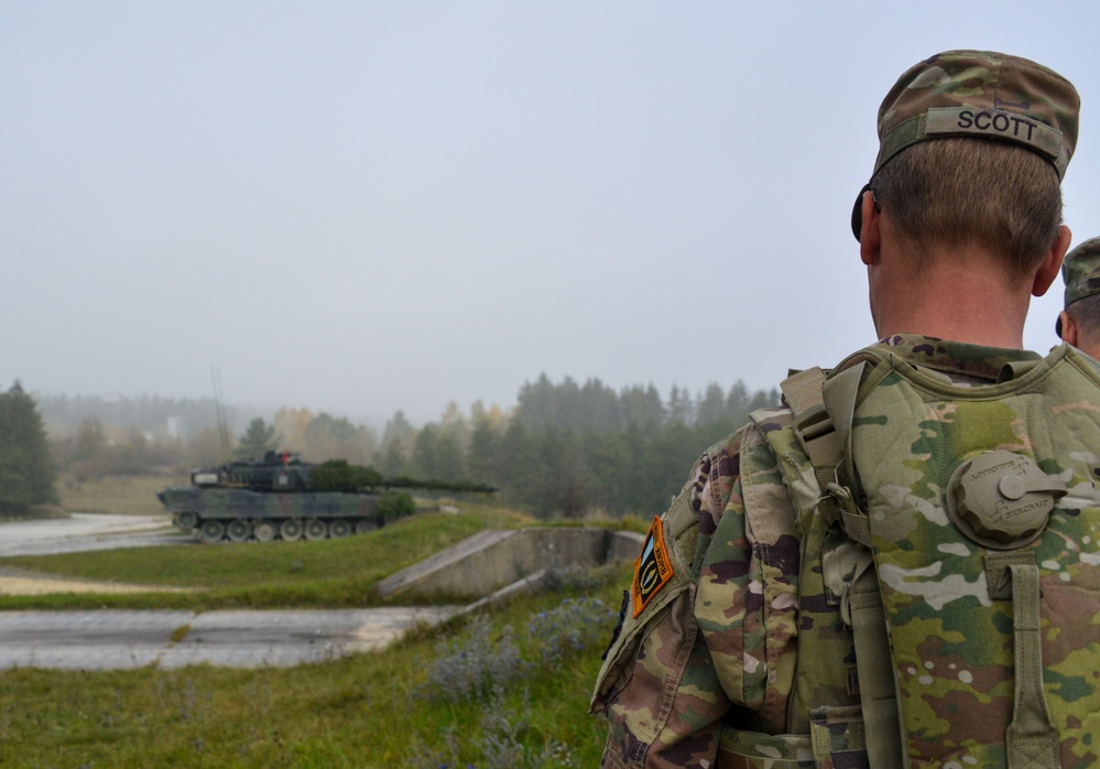 Leopard 2 A7V tank during demonstration for 56th SBCT at Grafenwoehr Training Area