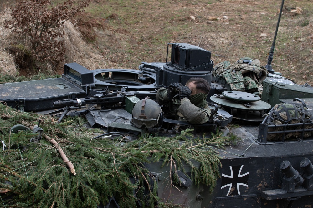 Leopard 2A7 tank during Allied Spirit 24 training exercise in Germany