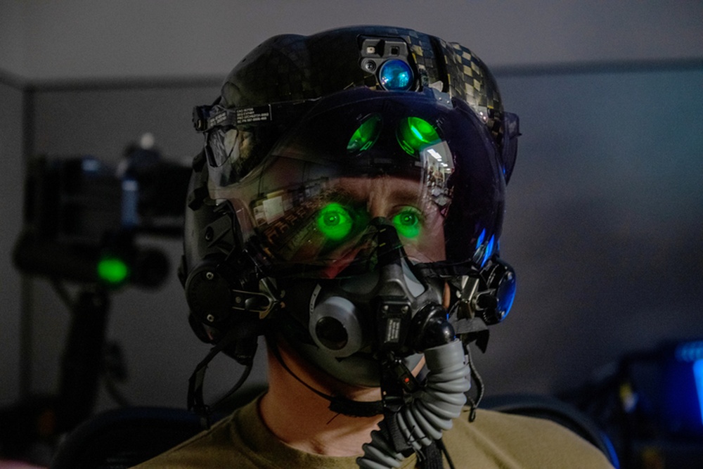 U.S. Air Force technician wearing F-35 Generation III Helmet-Mounted Display