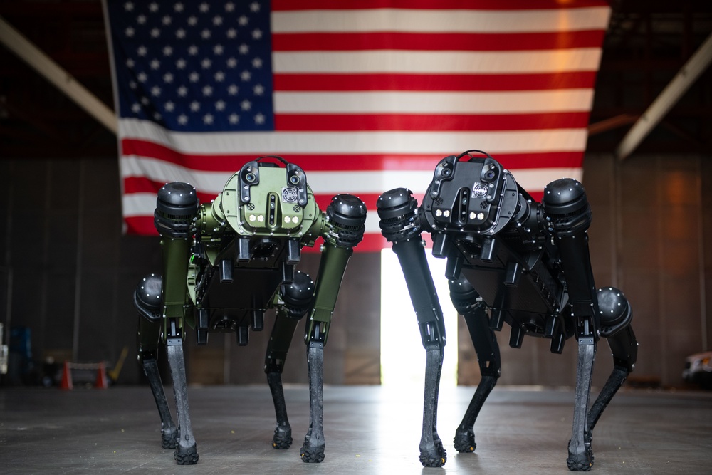 Two Ghost Robotics Vision 60 quadruped unmanned ground vehicles at Cape Canaveral Space Force Station