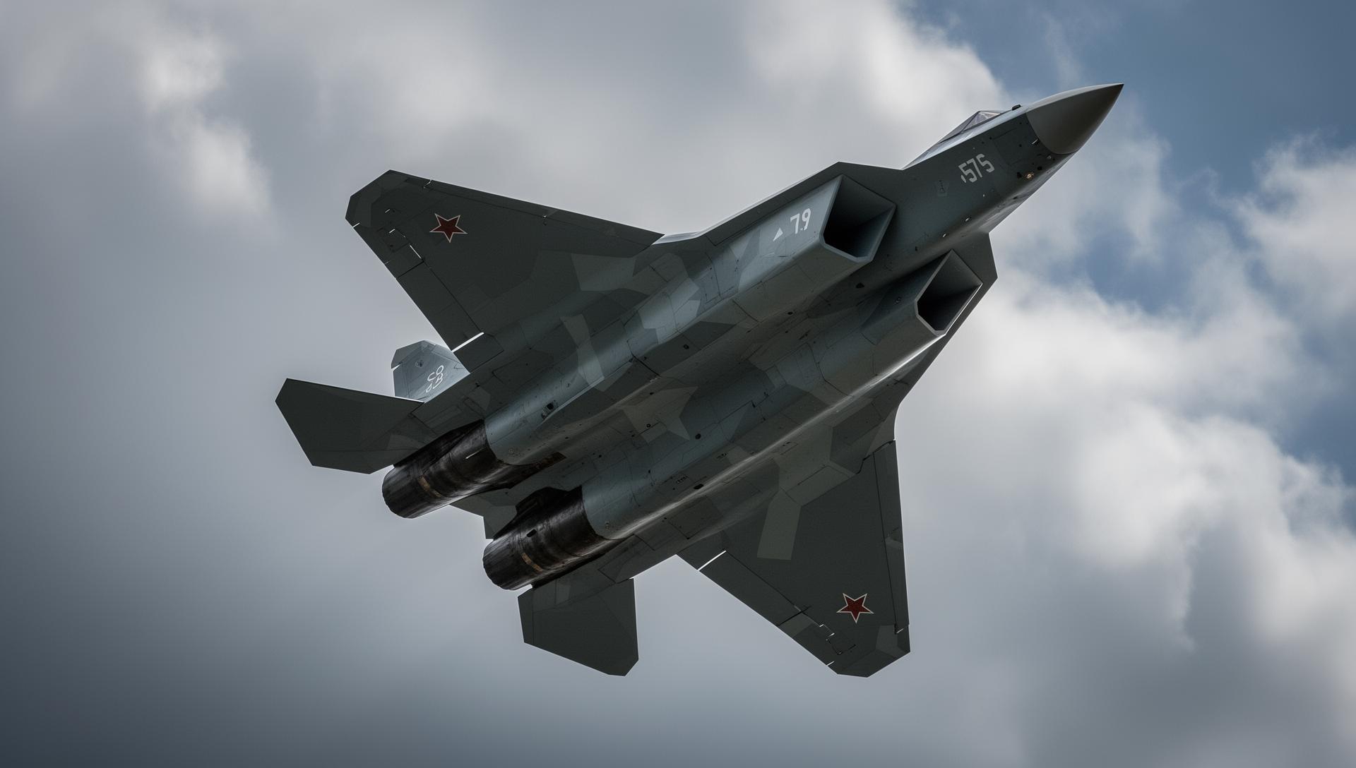 Su-57 performing aerial maneuver