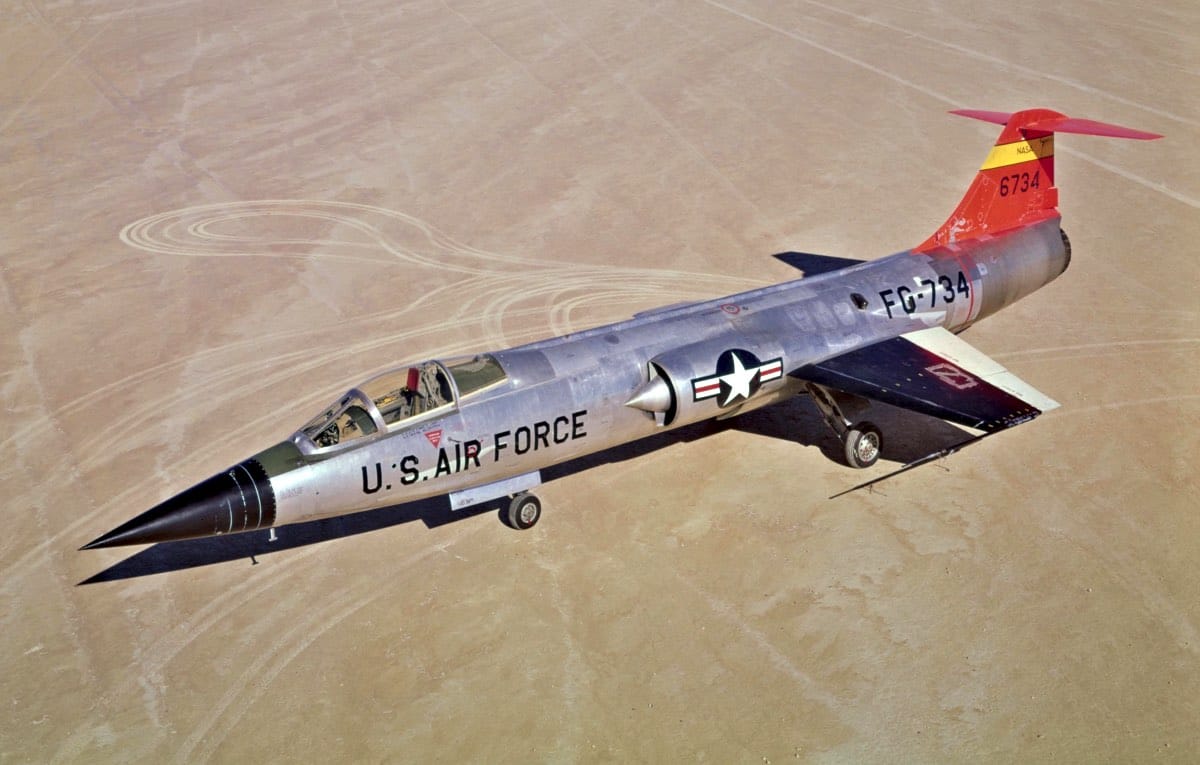 F-104 Starfighter on dry lakebed