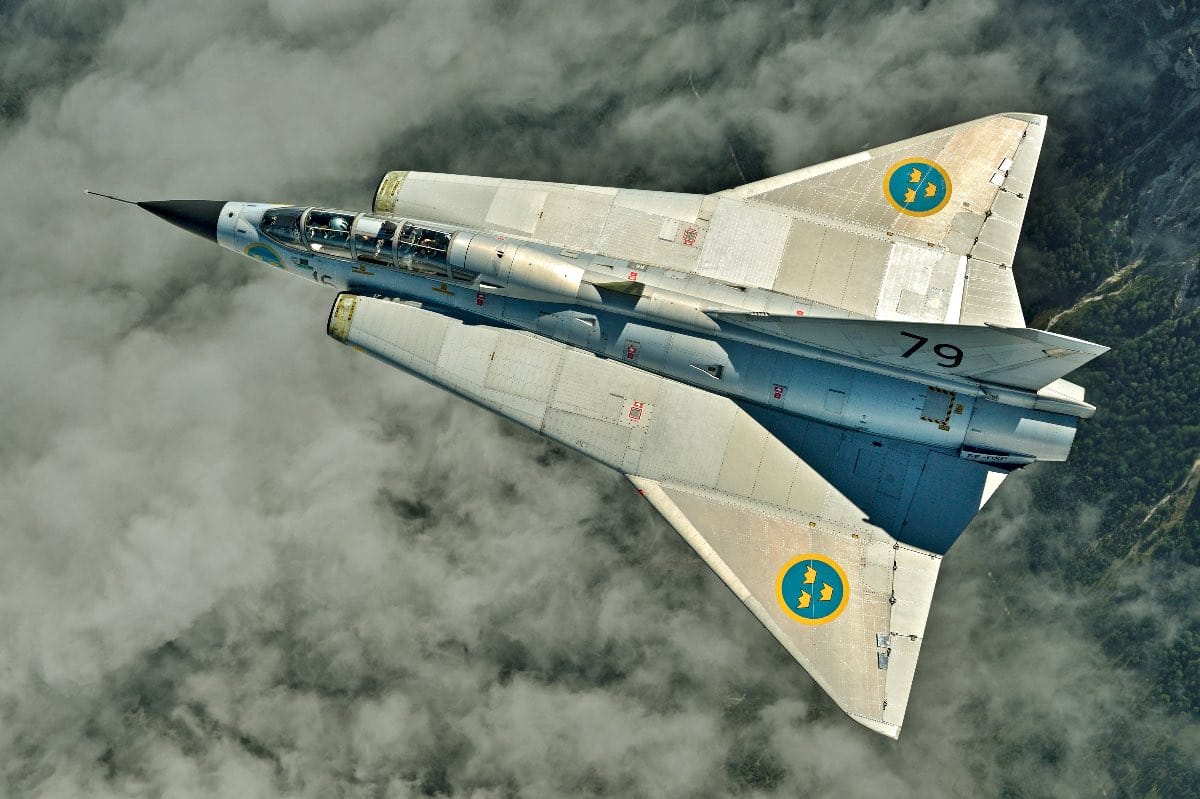 Saab 35 Draken top view
