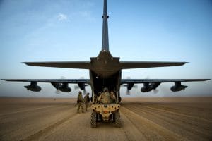C-130 Loads All-Terrain Vehicle