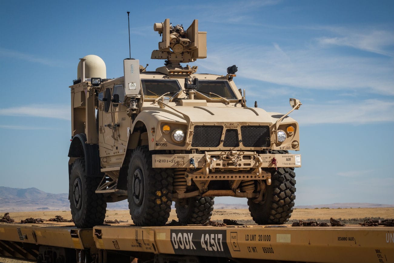 MRAP Vehicle Images on train