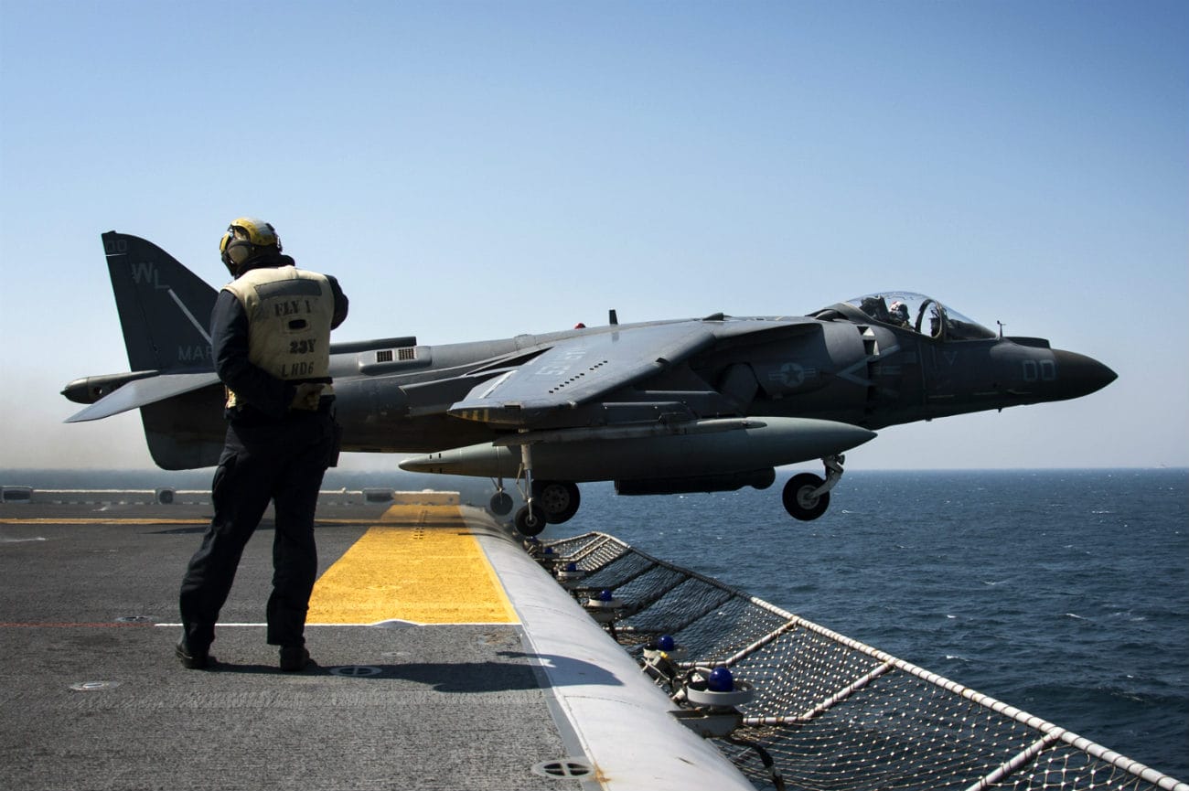 AV-8B Harrier takes off carrier