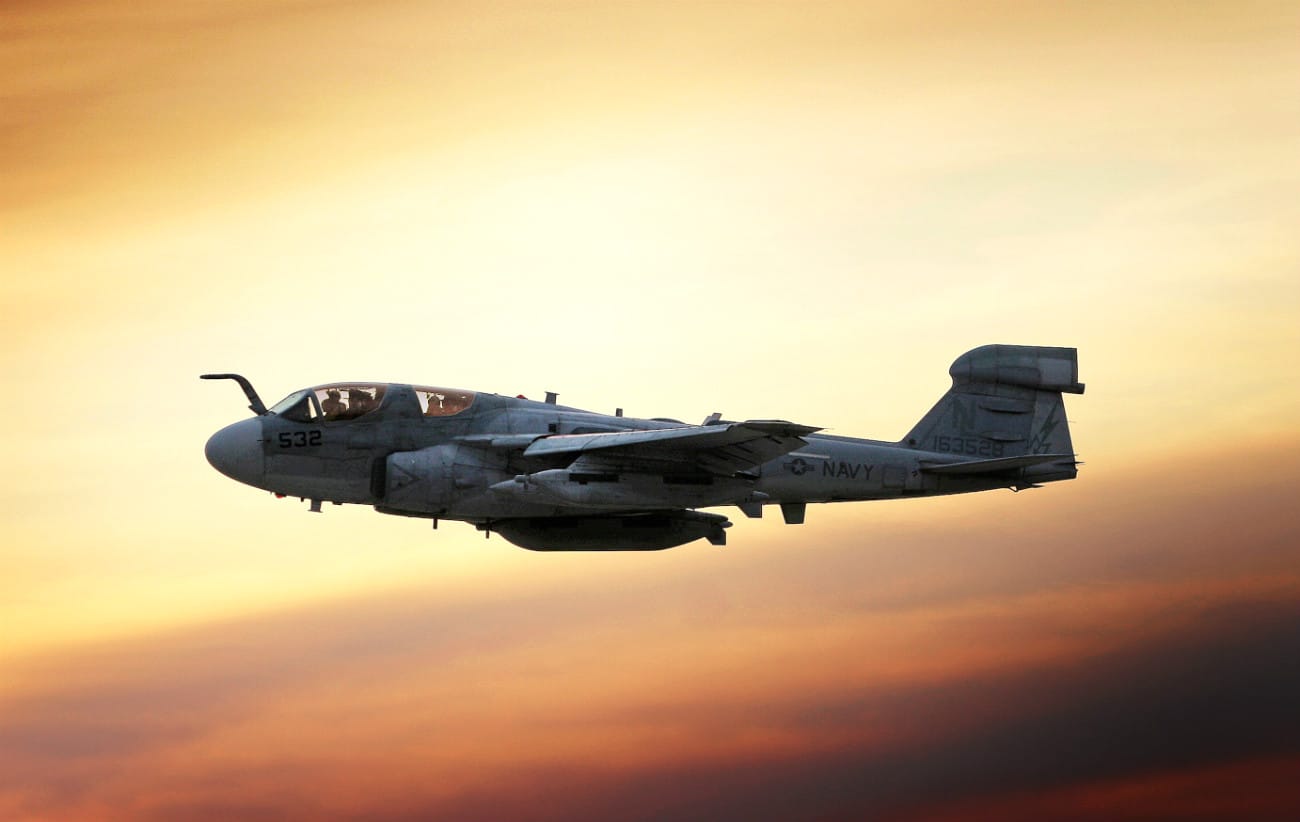 EA 6-b prowler sunset