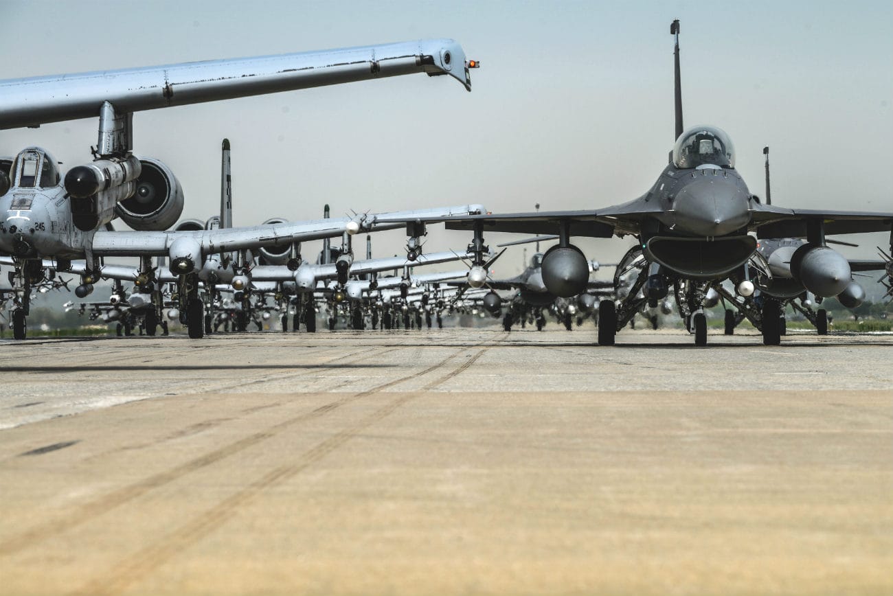 A-10 and f-16 Elephant walk