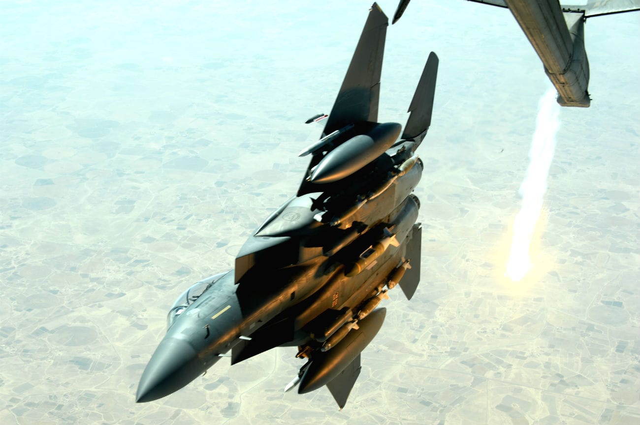 F-15 Eagle fires missles