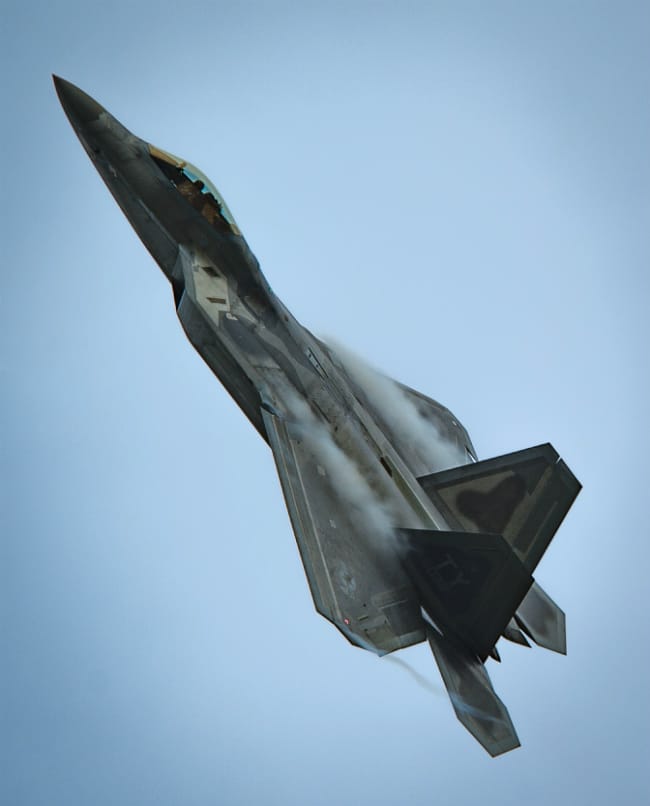 F-22 Overhead flying