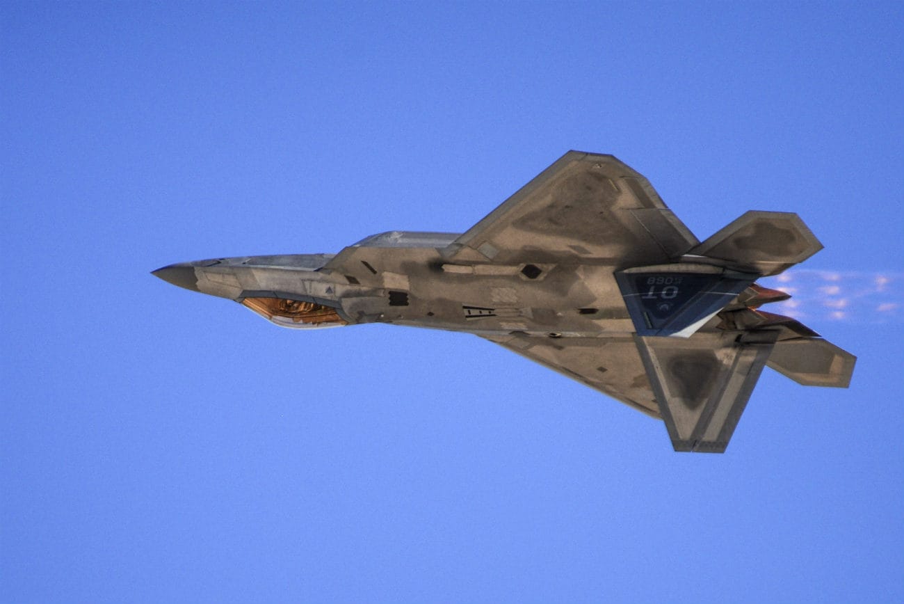 F-22 Raptor upside down