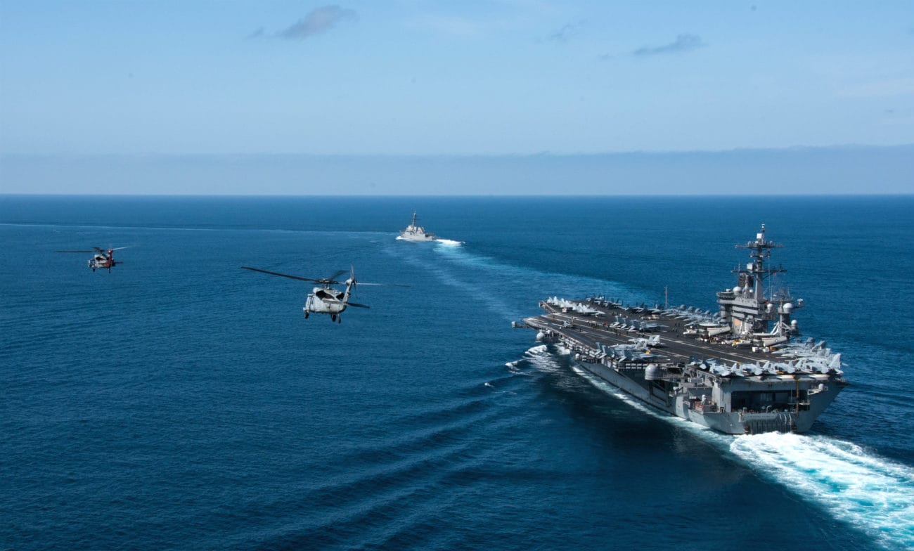 Fleet with aircraft carrier