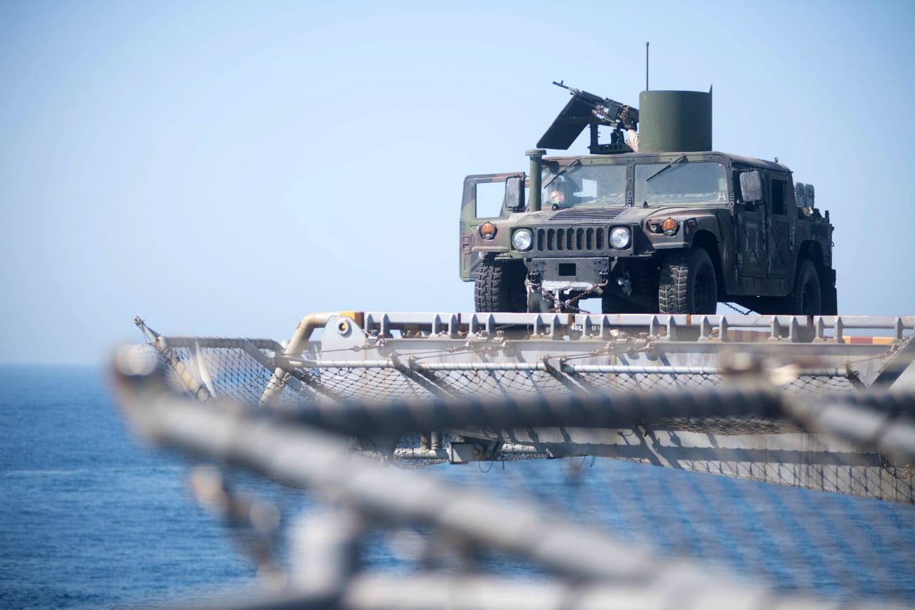 HMMWV - On the flight deck