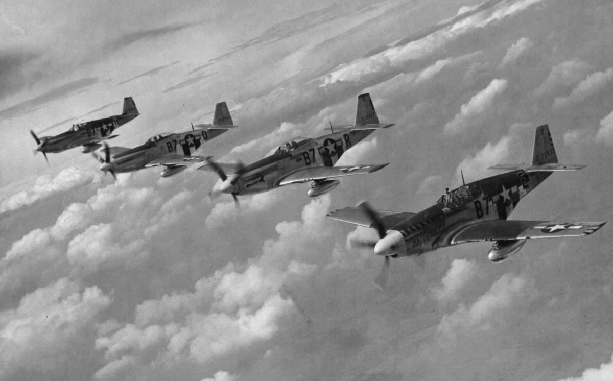 A Flight of USAF Mustangs