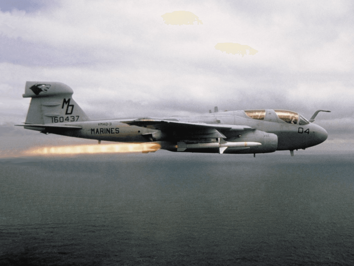 USMC EA-6B Prowler Missile Launch