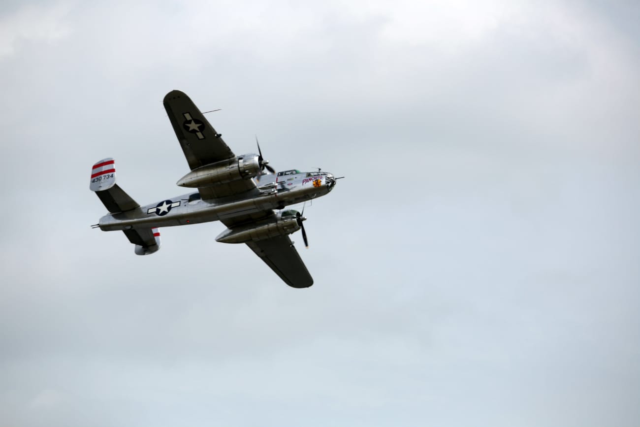 B-25 Mitchell performing aerial manuevers