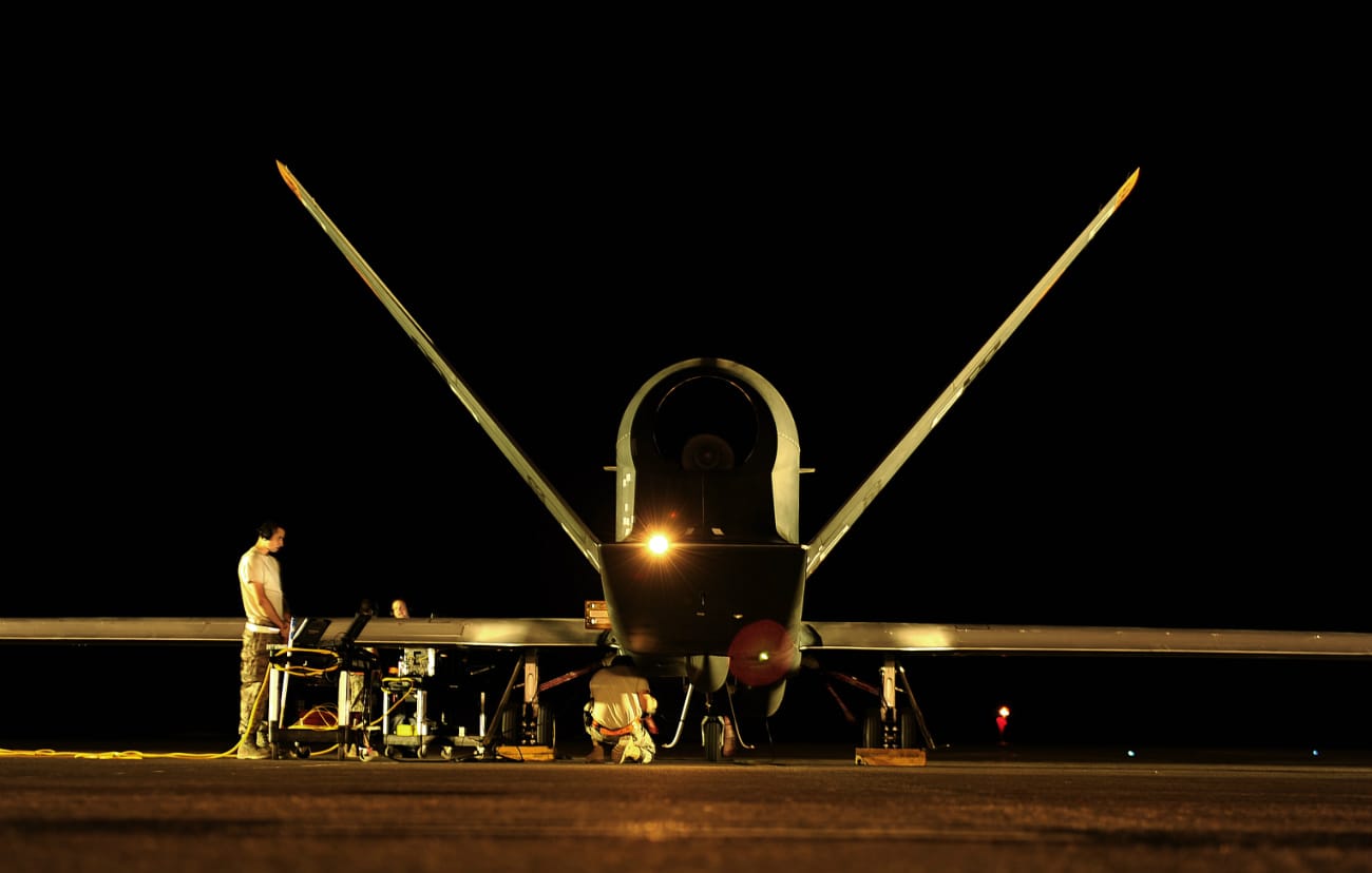 RQ-4 GLobal Hawk - Prepares for flying mission