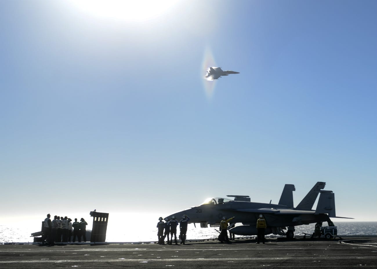 FA-18E Super Hornet preparing to break the sound barrier