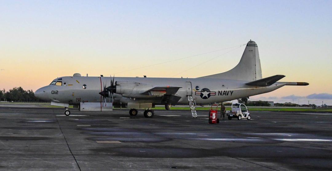 P-3 Orion during maintenance