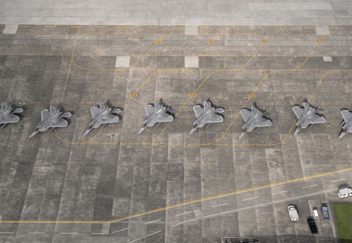  F-22 Raptors Joint Base Elmendorf-Richardson, Alaska.