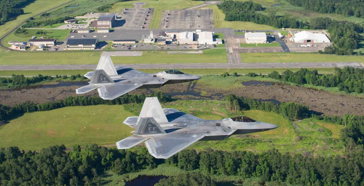 F-22 over JB Langley-Eustis