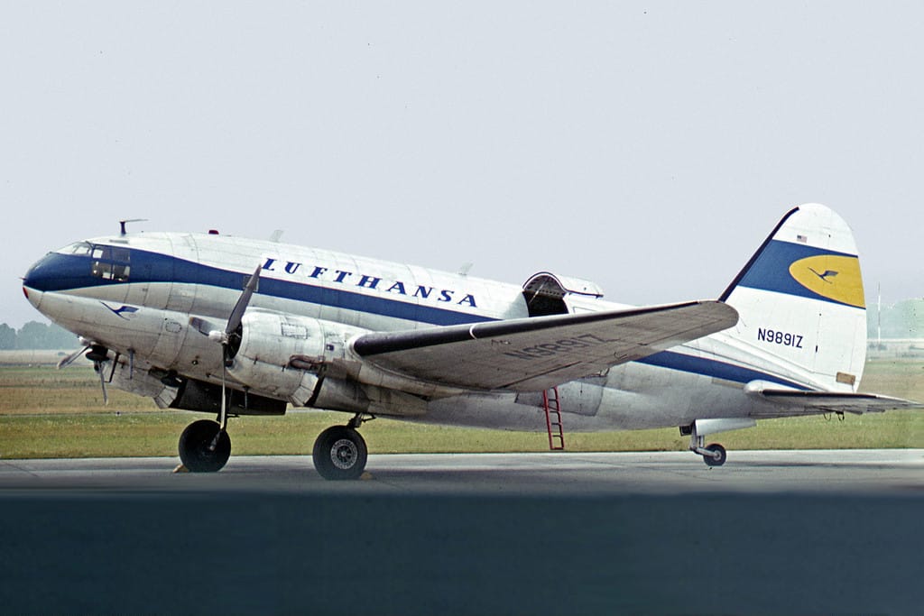Lufthansa Curtiss C 46D Commando At DüSseldorf