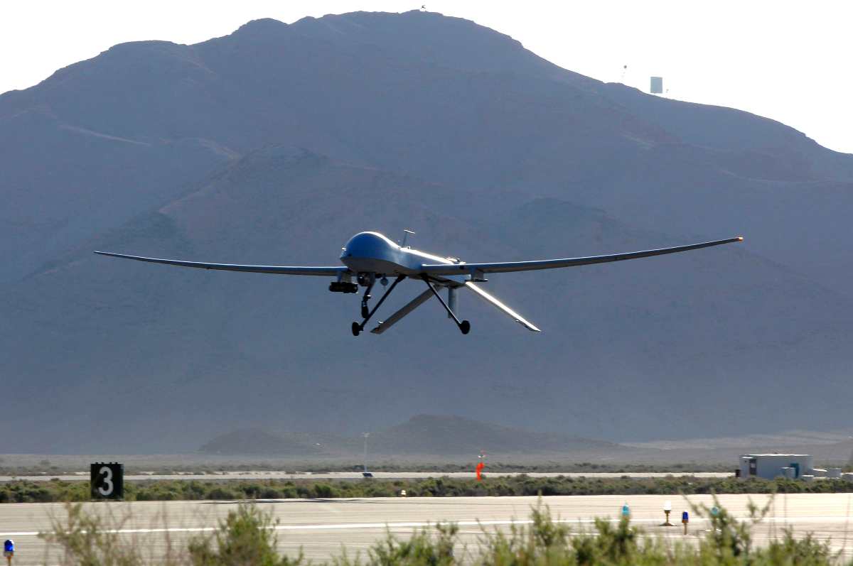 MQ-1B Predator takes off from Creech Air Force Base.