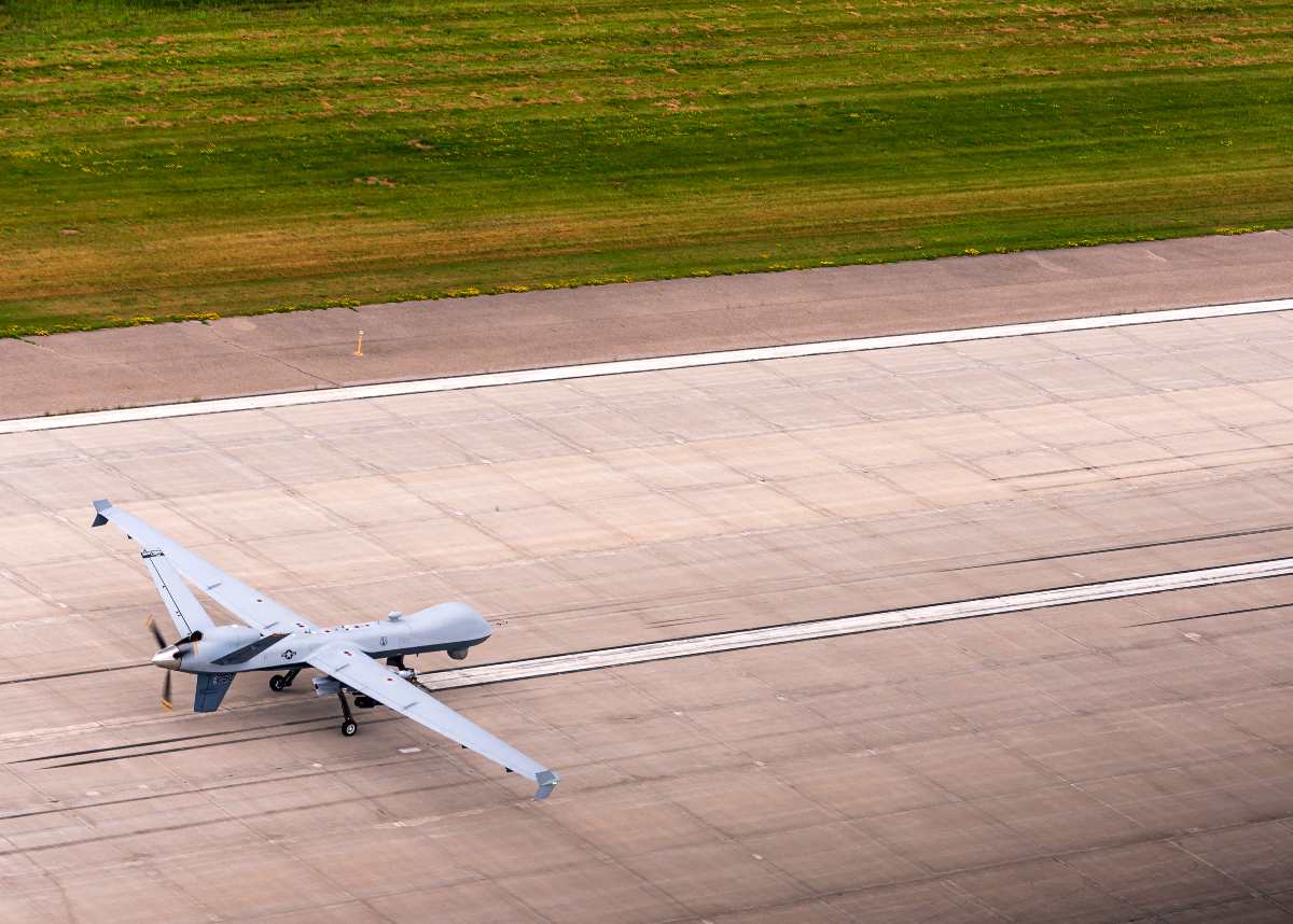MQ-9 Reaper ands after a training sortie during Northern Strike 19