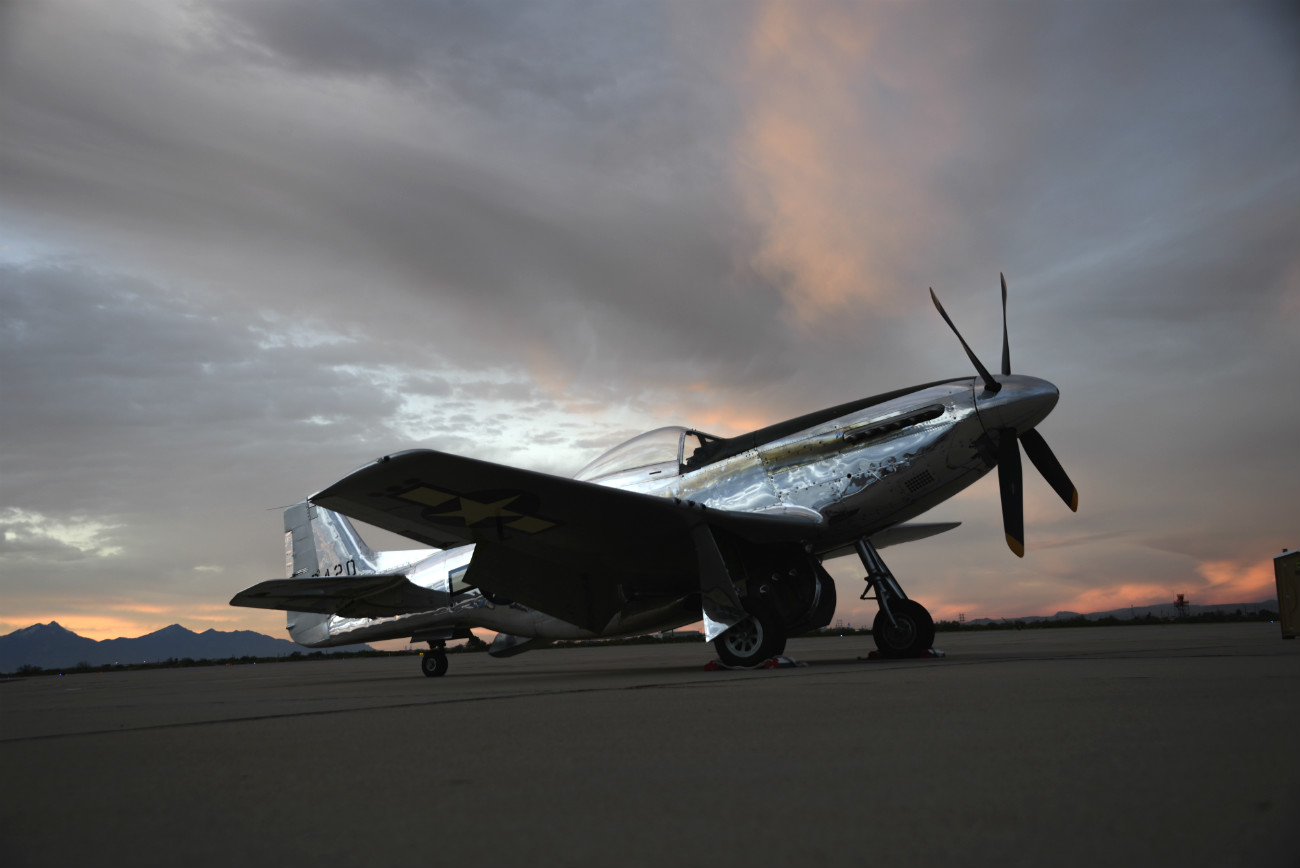 P-51 Mustang Aircraft sunset