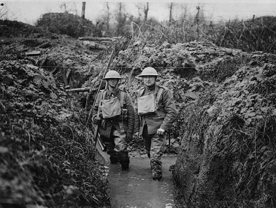 Two men in WW1 trench