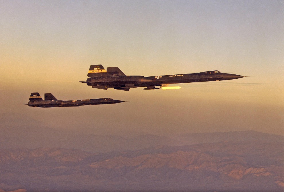 YF-12A and YF-12C in flight