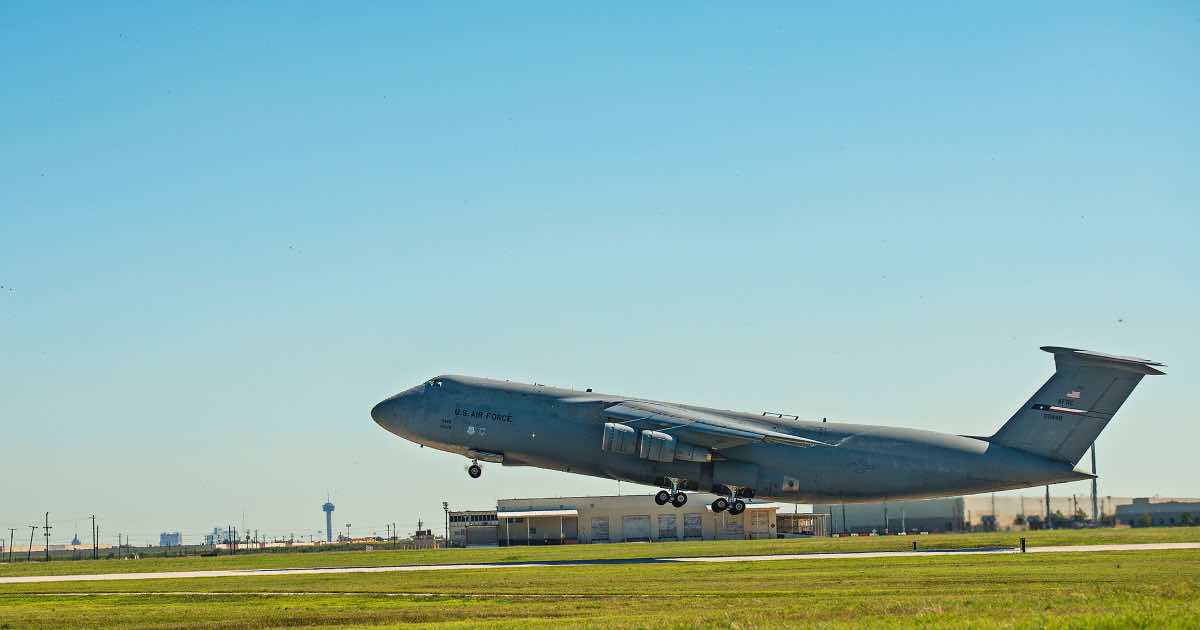 C-5 leaving San Antonio AFB