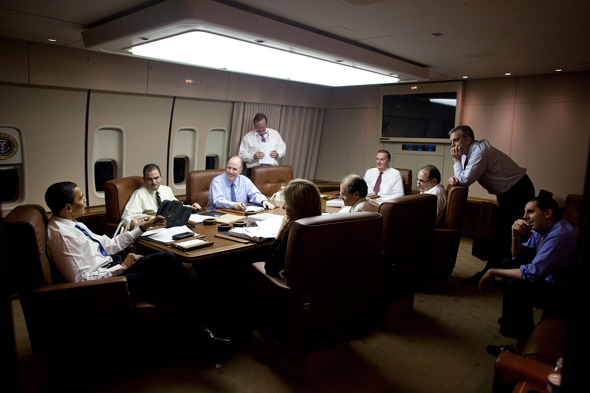 Barack Obama in situation room on Air Force One